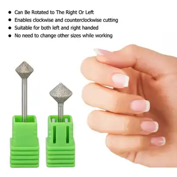 Сверла для ногтей, Сменная головка для шлифовки ногтей с вращением в 2 стороны, с коробкой для маникюра, головка для полировки ногтей в домашнем салоне