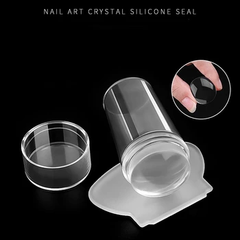 Шаблоны для нейл-арта BORN PRETTY Прозрачный Желеобразный Силиконовый Стампер Enail, Скребок для тиснения с колпачком, Прозрачный Стампер для ногтей