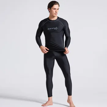BANFEI quick dry, 2 предмета, защита от сыпи, Мужской купальник для мальчиков, плавание с длинным рукавом, Пляжный водолазный костюм для серфинга, водолазный костюм для всего тела 2022 г.