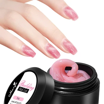 5 МЛ Антипригарного геля для наращивания ногтей для рук, прозрачный гель для наращивания телесно-розового цвета, клей-гель со стразами, Простые в эксплуатации Аксессуары для ногтей