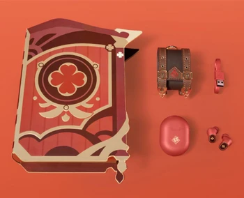 Оригинальный Xiaomi Redmi Airdots 3 Pro Версии Genshin-Klee с Магнитным Корпусом в Индивидуальном стиле, Пакетом кабелей, Анимацией ANC 28h Play