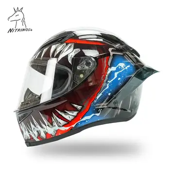 Полнолицевой мотоциклетный шлем Venom cool шлем с большим спойлером большой хвост шлем Для верховой Езды Мотокросс Гоночный Мотобайк Шлем