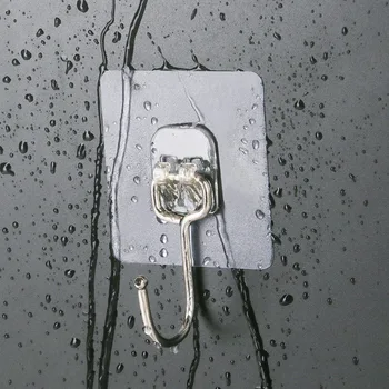 Прозрачные прочные самоклеящиеся крючки, прочная вешалка для хранения ключей, настенная Многофункциональная вешалка для кухонной двери в ванную комнату