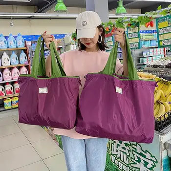 Многоразовая продуктовая сумка большой емкости, Складная хозяйственная сумка, сумка на шнурке, дорожная сумка, женская сумка-тоут.