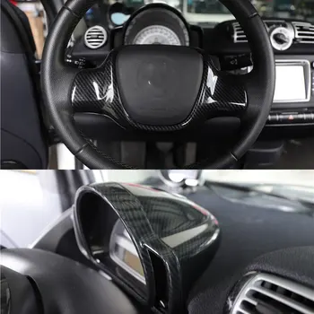 Декоративная накладка с автоматическим выпуском воздуха, 3D наклейки на центральную консоль для автомобильных аксессуаров Smart 451 Fortwo, изменен дизайн интерьера
