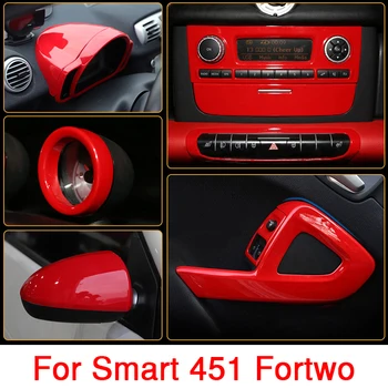 Детали для модификации автомобиля, красная наклейка, внутренняя отделка, защитный чехол для аксессуаров Smart 451 Fortwo