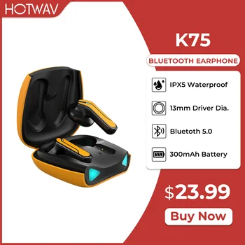 Hotwav K75 Наушники TWS 5.0 Bluetooth Беспроводной Переключатель С Двумя Ушами Игровые Наушники IPX5 Водонепроницаемые С Низкой Задержкой С Микрофонной Гарнитурой