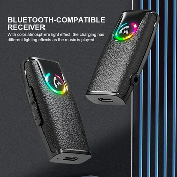 Автомобильный адаптер Bluetooth-приемника 3,5 мм Разъемы AUX для автомобильных динамиков Аудиомузыкальный приемник Hands Free Bluetooth 5.1 Адаптер для автомобиля