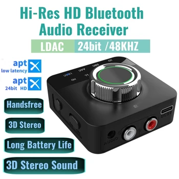 Hi-res LDAC Bluetooth Приемник AAC aptX HD RCA 3,5 мм Aux 3D Стерео Музыкальный Беспроводной Адаптер для ТВ Динамика Планшета Усилителя Телефона