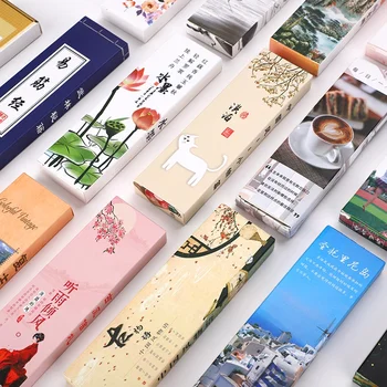 30 Листов / коробка Ретро Креативные китайские Сувенирные закладки из ветряной бумаги для чтения карточек с надписями