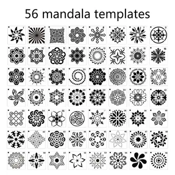 56 Упаковок Шаблонов для рисования в виде мандалы, трафареты, Маленькие шаблоны Мандалы, трафареты для художественного проекта 