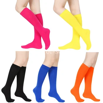 Компрессионные носки ярких цветов, длинные носки, Женские Мужские гольфы, теплые гольфы для девочек в стиле Лолиты, Модные женские носки Kawaii JK