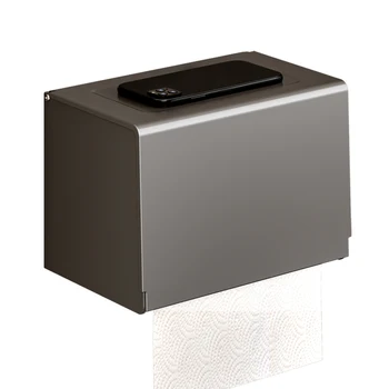 Настенный держатель для туалетной бумаги, самоклеящаяся алюминиевая коробка для салфеток, обычная стойка-органайзер для рулонов бумаги для ванной комнаты и санузла