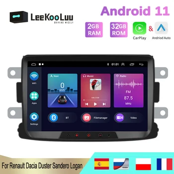 Автомобильное радио LeeKooLuu 2 Din Android 11 Мультимедийный плеер GPS Навигация Bluetooth Carplay для Renault Dacia Duster Sandero Logan