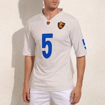 Изготовленные на заказ бежевые футбольные майки Los Angeles № 5, мужская модная спортивная одежда из джерси для регби, футболки для футбола на заказ