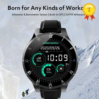 встроенный GPS 4g lte Смарт-часы с Полным Сенсорным Экраном Smartwatch с альтиметром барометр 5ATM водонепроницаемый Фитнес-Трекер мужские Часы