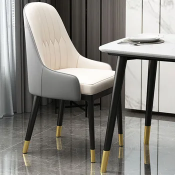 Обеденные стулья из скандинавской кожи с дизайнерской спинкой, Современные Роскошные Обеденные стулья, Бытовая Мебель для гостиной Sillas De Comedor WZ