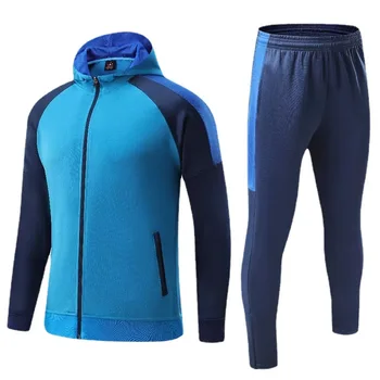 Мужская футбольная куртка с капюшоном 2023 года, новая футбольная тренировочная куртка, спортивные тренировочные брюки, куртки для спортивных костюмов, теплая верхняя одежда, куртка для бега