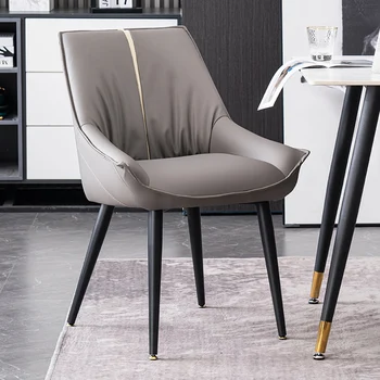Серое скандинавское обеденное кресло Современные удобные офисные обеденные стулья Роскошная гостиная для спальни Silla De Comedor Товары для дома