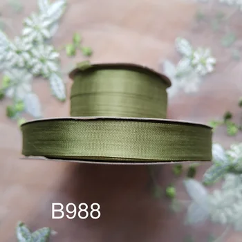Винтажная вискозная атласная лента лесного цвета 7 мм 13 мм для шитья, вышивки, поставки материалов для рукоделия B988