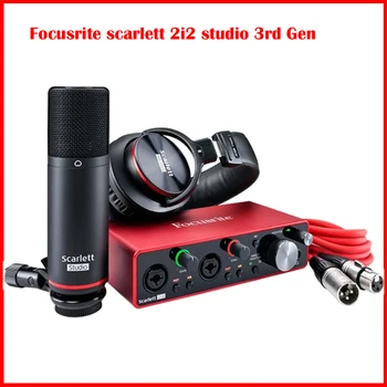 Focusrite Scarlett 2i2 Studio Pack Наушники 3-го поколения HP60 CM25 Микрофон MkIII USB Профессиональный Аудиоинтерфейс Звуковая карта