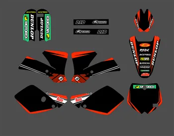 Наборы Стикеров с Изображением Мотоциклетной Команды 3M 0529 и Фонов для KTM SX65 2002 2003 2004 2005 2006 2007 2008