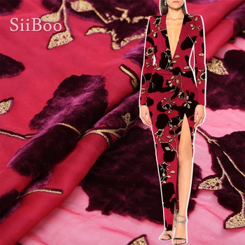 Siiboo 100% натуральная шелковая ткань для выгорания, юбка для женского платья, французский романтический женский стиль, sp6326