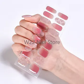 3D УФ-полуотвержденные Гелевые наклейки для ногтей Модные Обертывания для ногтей Самоклеящиеся Маникюрные полоски Decoracion Набор наклеек для ногтей Nail Art
